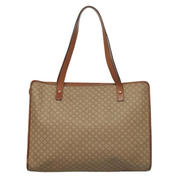 CELINE Macadam Canvas Tote Bag Beige Gold - Picture 3 of 13